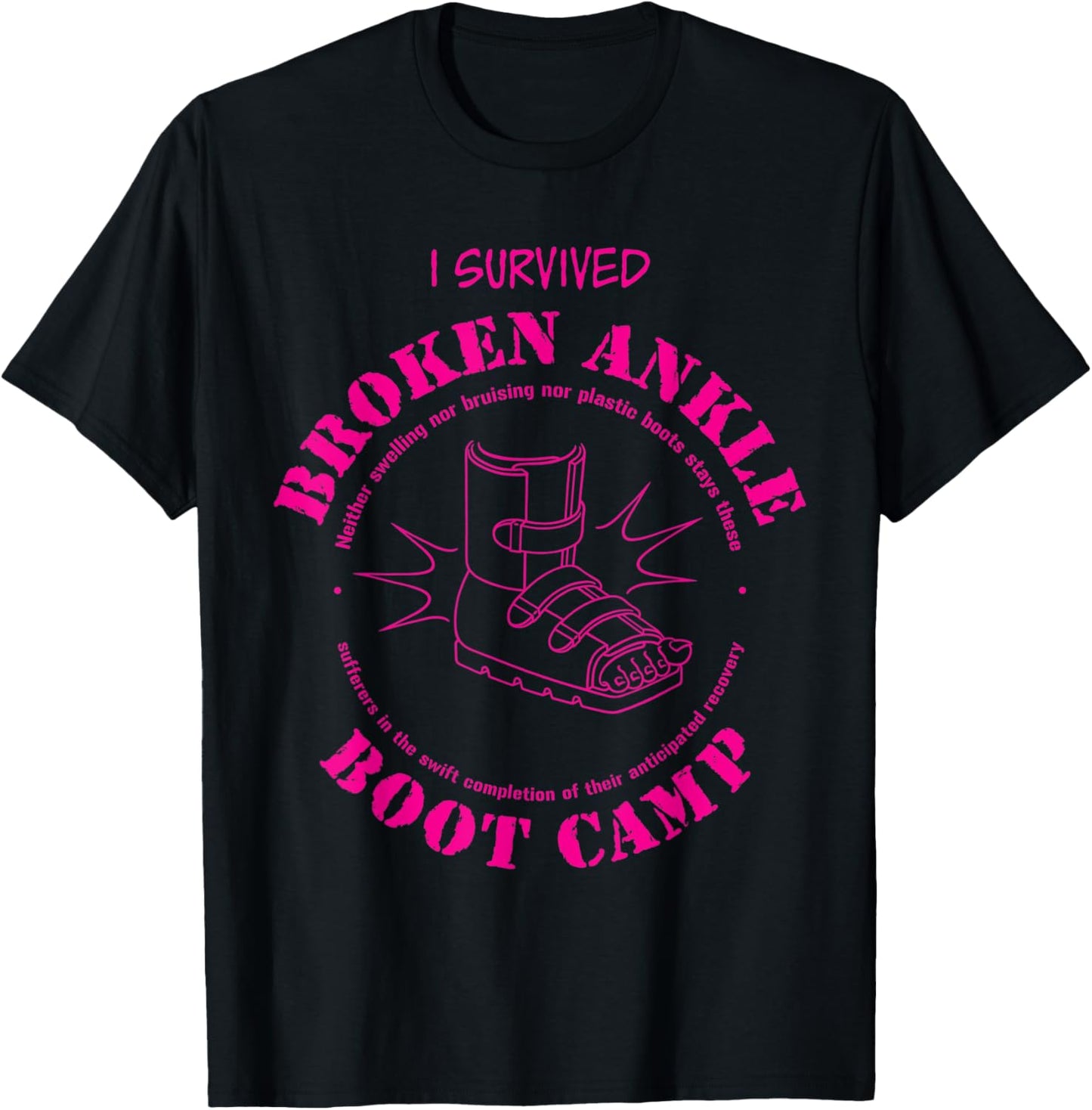 I Survived Broken Ankle Boot Camp T-Shirt - T-Shirt | Black