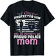 American Police Thin Blue Line Gift Proud Mom T-Shirt - T-Shirt | Black