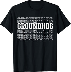Groundhog Layered Text Costume Animal Lover T-Shirt - T-Shirt | Black