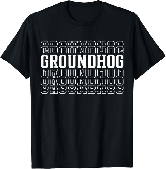 Groundhog Layered Text Costume Animal Lover T-Shirt - T-Shirt | Black