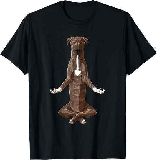 Funny Yoga Dog Mountain Cur Men Women Kids T-Shirt - T-Shirt | Black