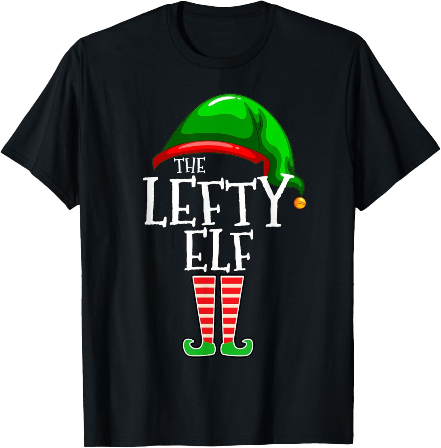 The Lefty Elf Family Matching Group Christmas Gift T-Shirt - T-Shirt | Black