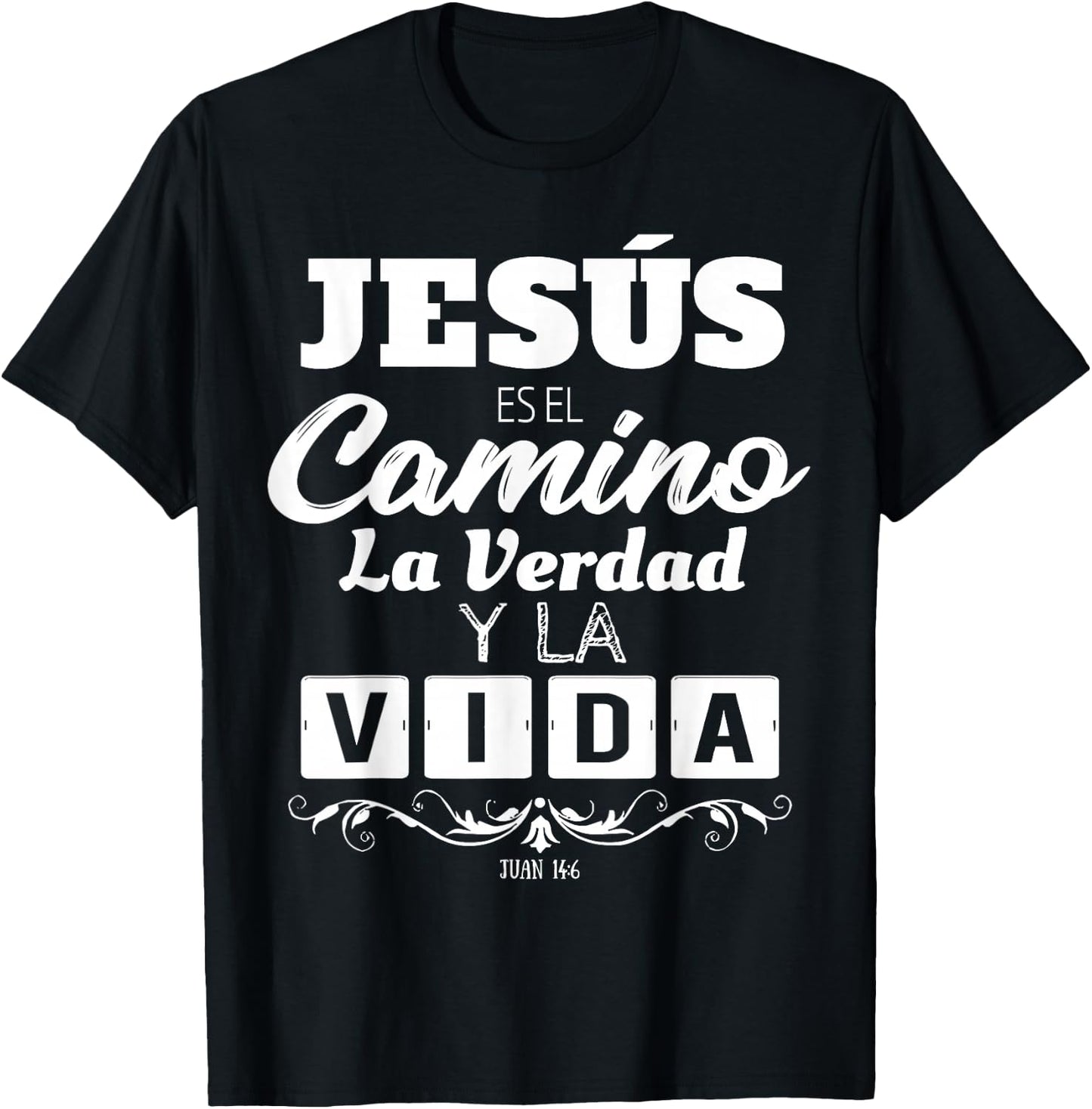 Mensajes Biblicos Espanol para Cristianos Camisetas Spanish T-Shirt - T-Shirt | Black
