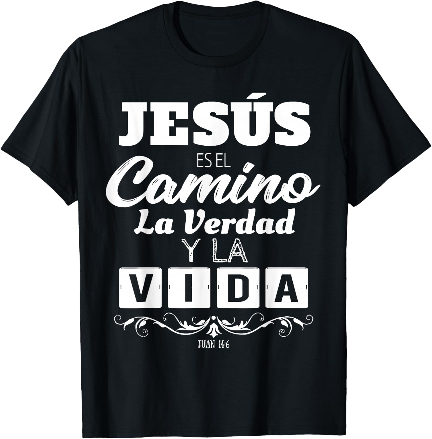 Mensajes Biblicos Espanol para Cristianos Camisetas Spanish T-Shirt - T-Shirt | Black