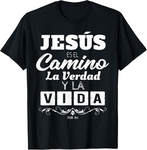 Mensajes Biblicos Espanol para Cristianos Camisetas Spanish T-Shirt - T-Shirt | Black