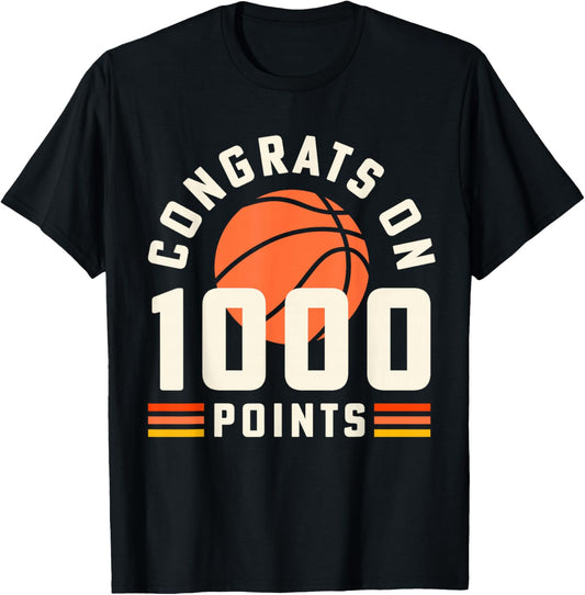 1000 Points Basketball Scorer Congrats Basketball Mom T-Shirt - T-Shirt | Black