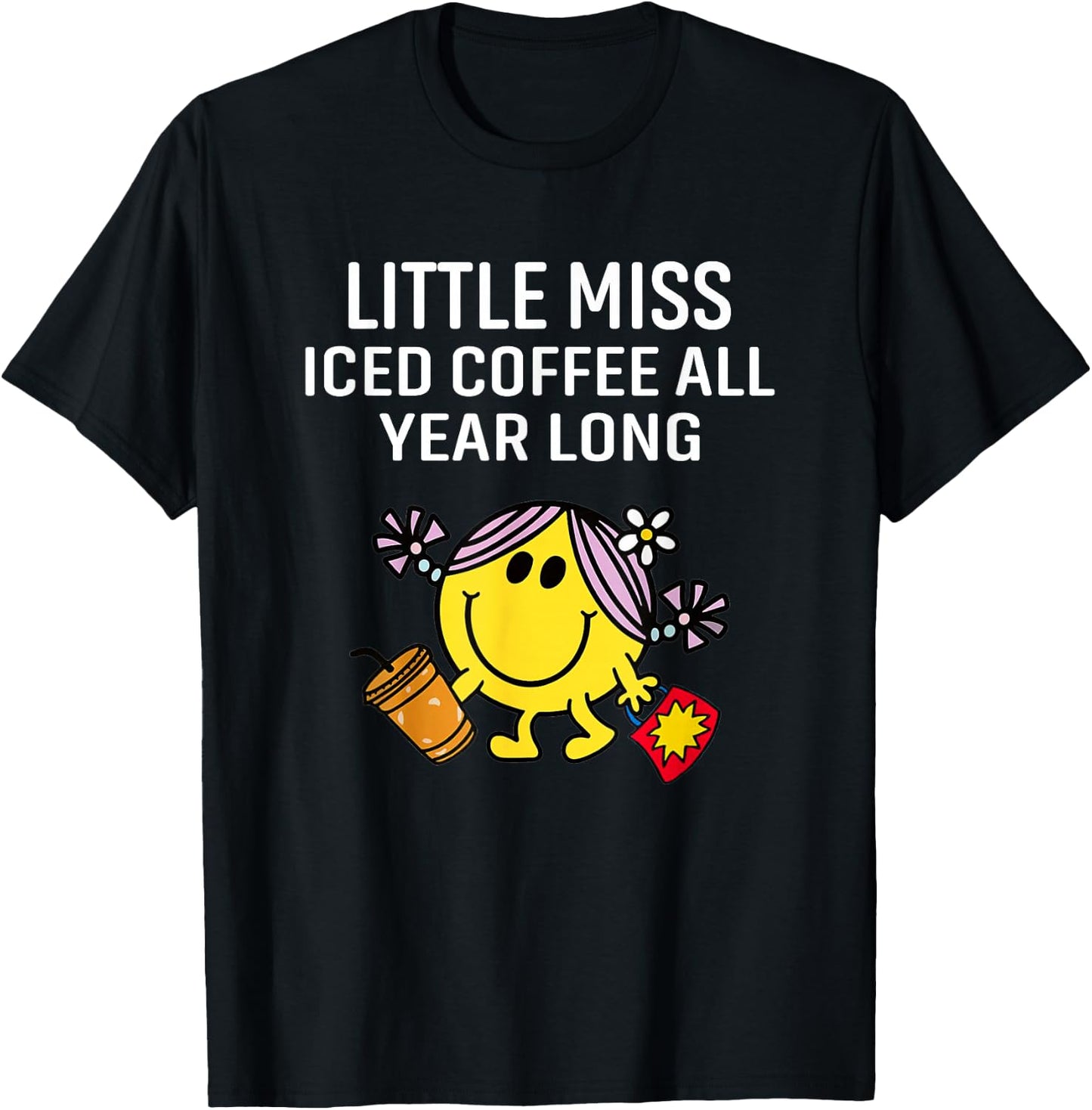 Little Miss Iced Coffee All Year Long T-Shirt - T-Shirt | Black