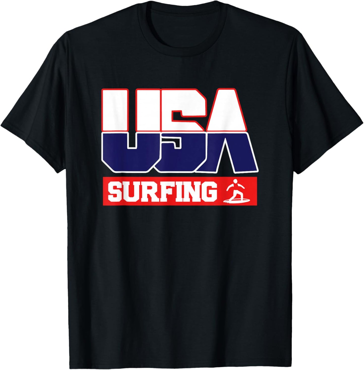 USA Team Surfing - men & women American sports T-Shirt - T-Shirt | Black