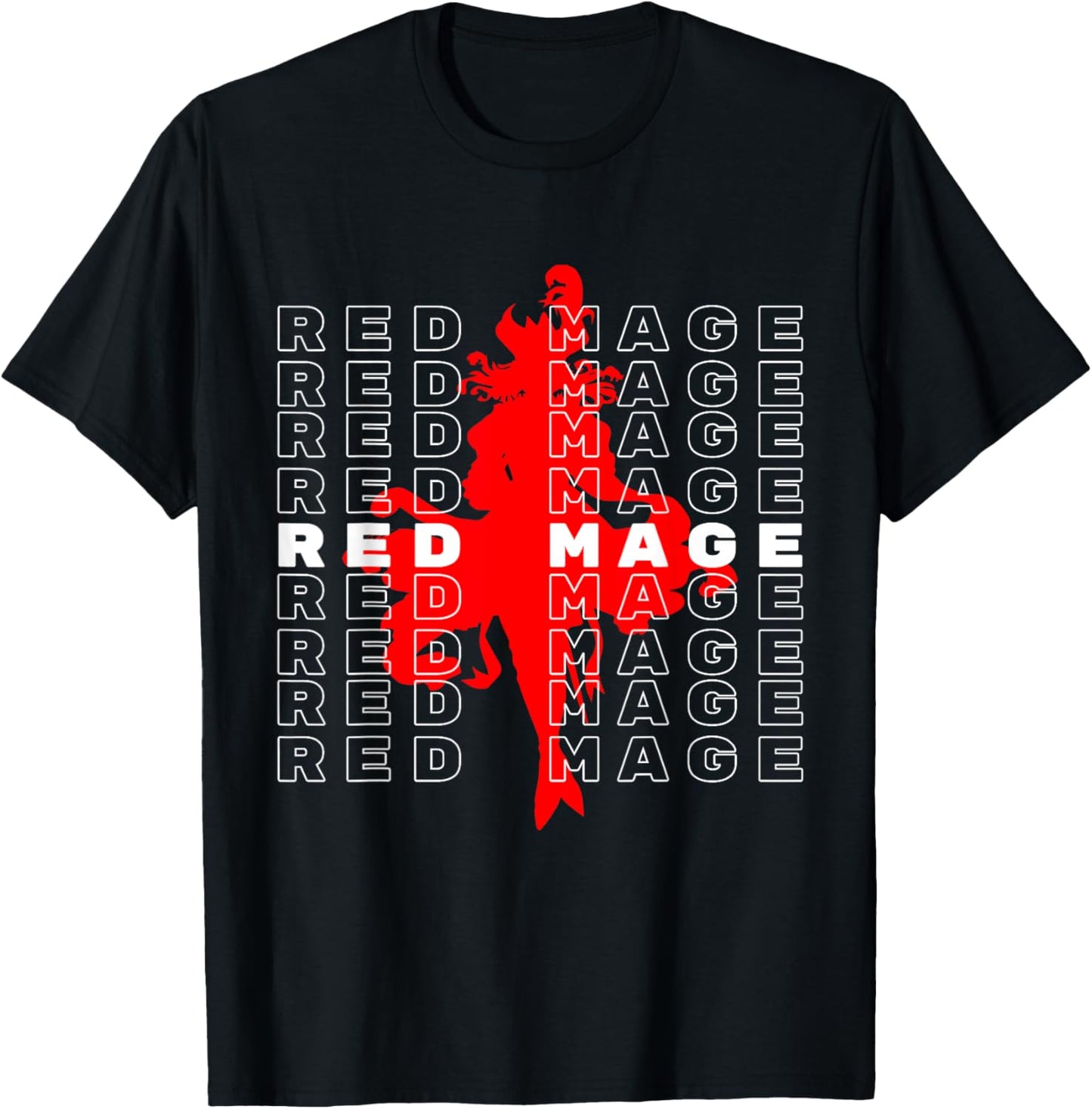 Red Mage Aesthetic - For Warriors of Light & Darkness T-Shirt - T-Shirt | Black