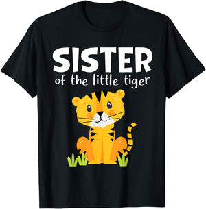 Sister Of The Little Tiger Birthday Boy Girl Family Matching T-Shirt - T-Shirt | Black