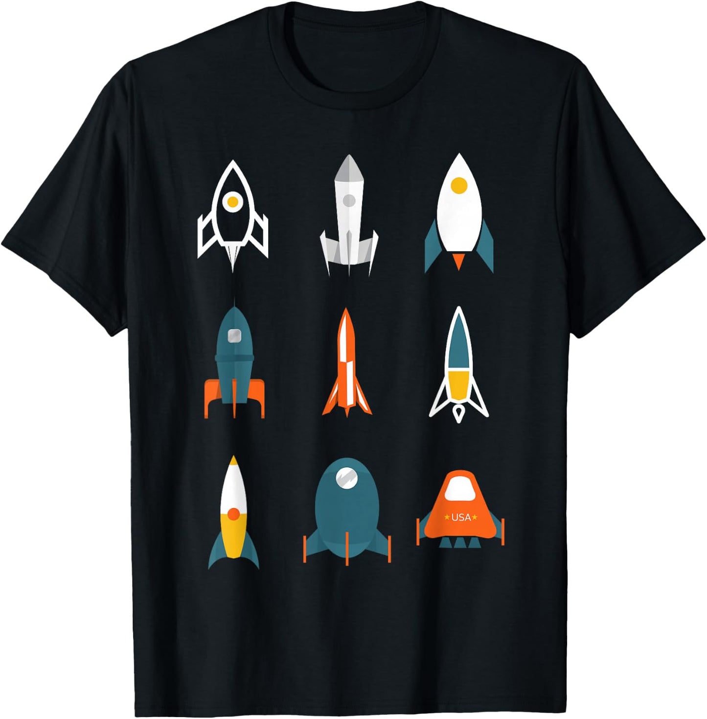 Types of Space Rockets Astronaut Gift Shirt for Kids, Boys T-Shirt - T-Shirt | Black