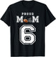 Custom Proud Football Mom Number 6 Personalized T-Shirt - T-Shirt | Black