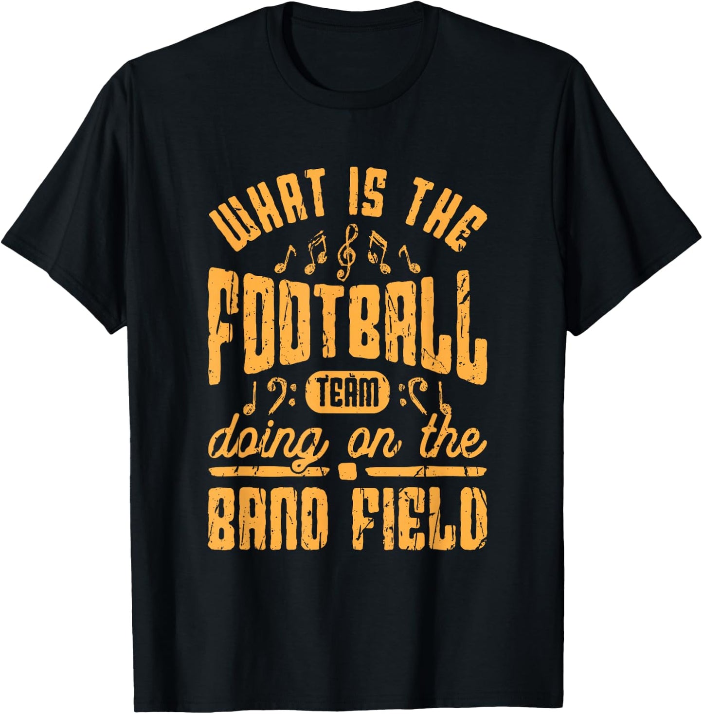 What is the football team doing on the band field - football T-Shirt - T-Shirt | Black