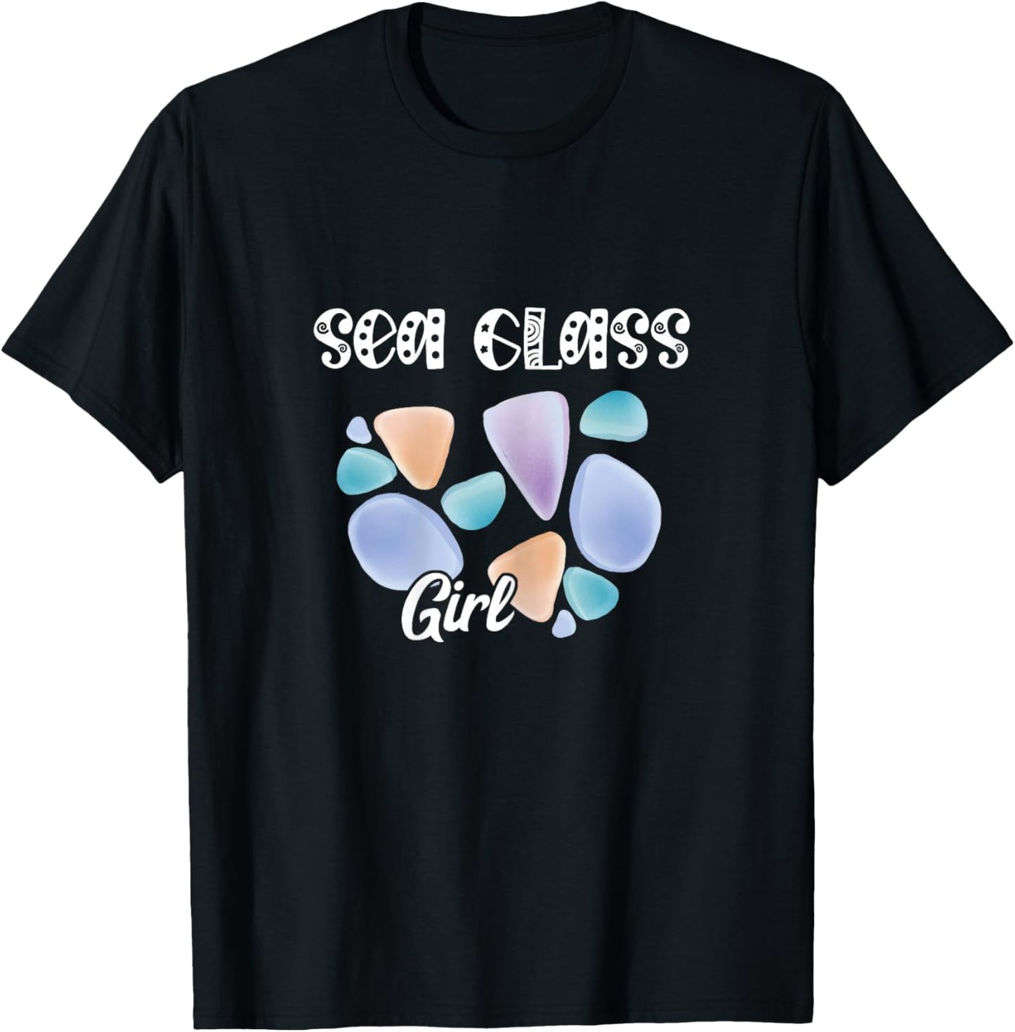 Sea Glass Girl Beachcombing Seaglass Ocean Beachglass Waves T-Shirt - T-Shirt | Black