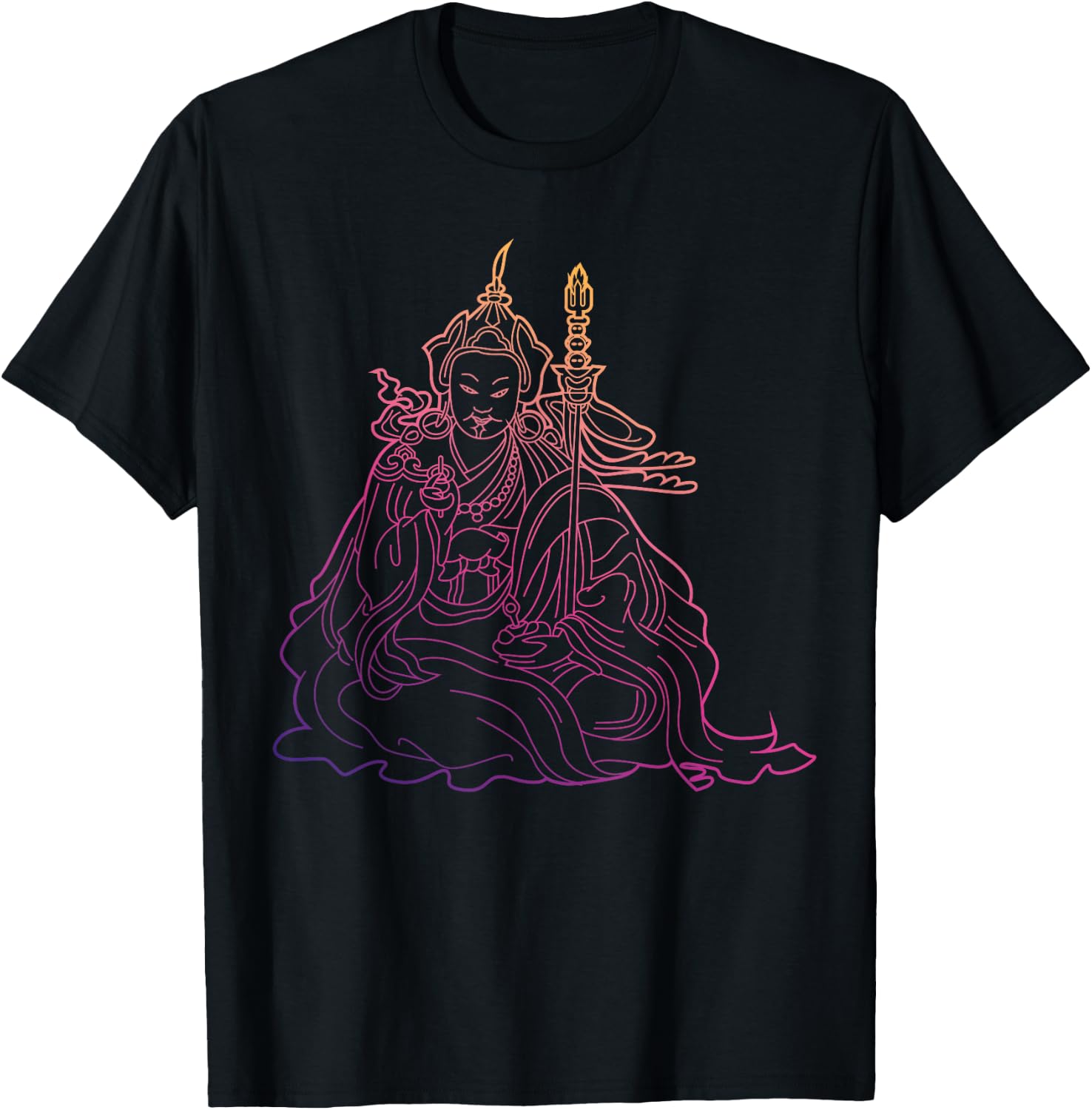 Padmasambhava Guru Rinpoche Tibetan Buddha T-Shirt - T-Shirt | Black