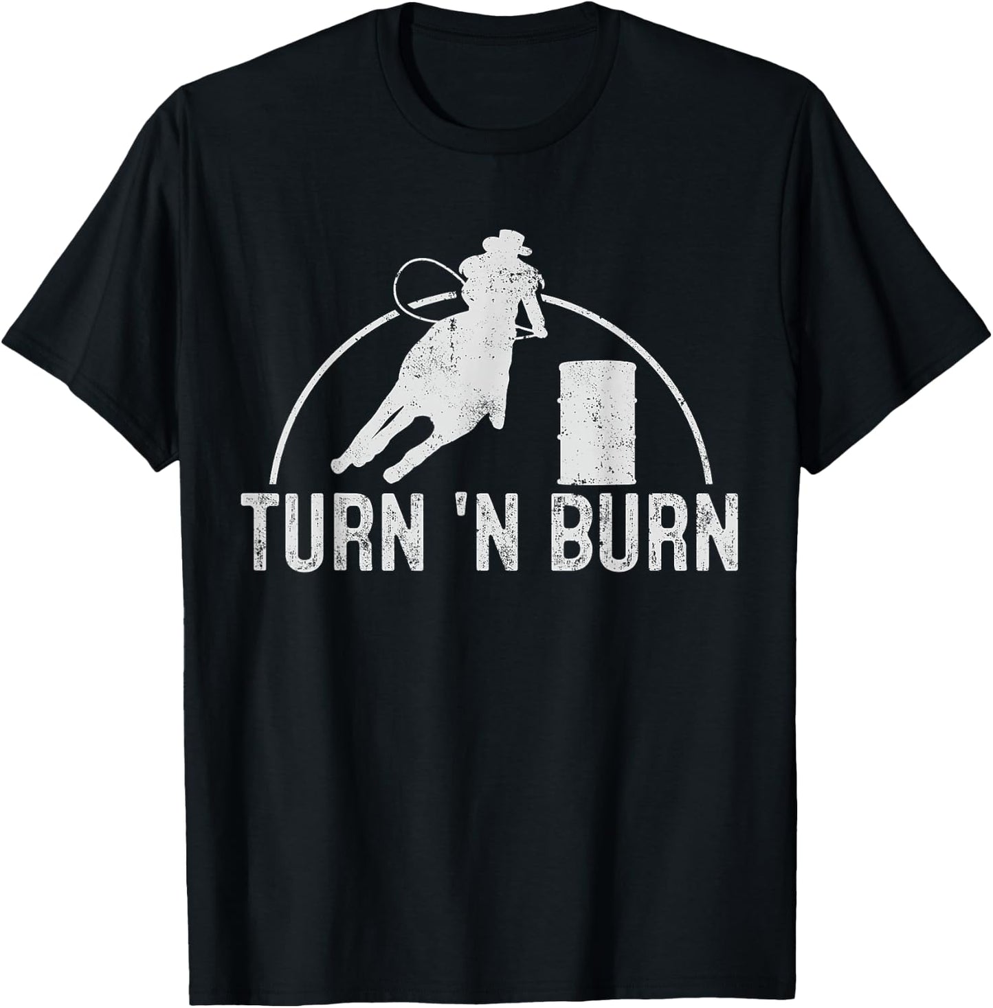 Barrel Racing Rodeo Vintage Gift T-Shirt - T-Shirt | Black
