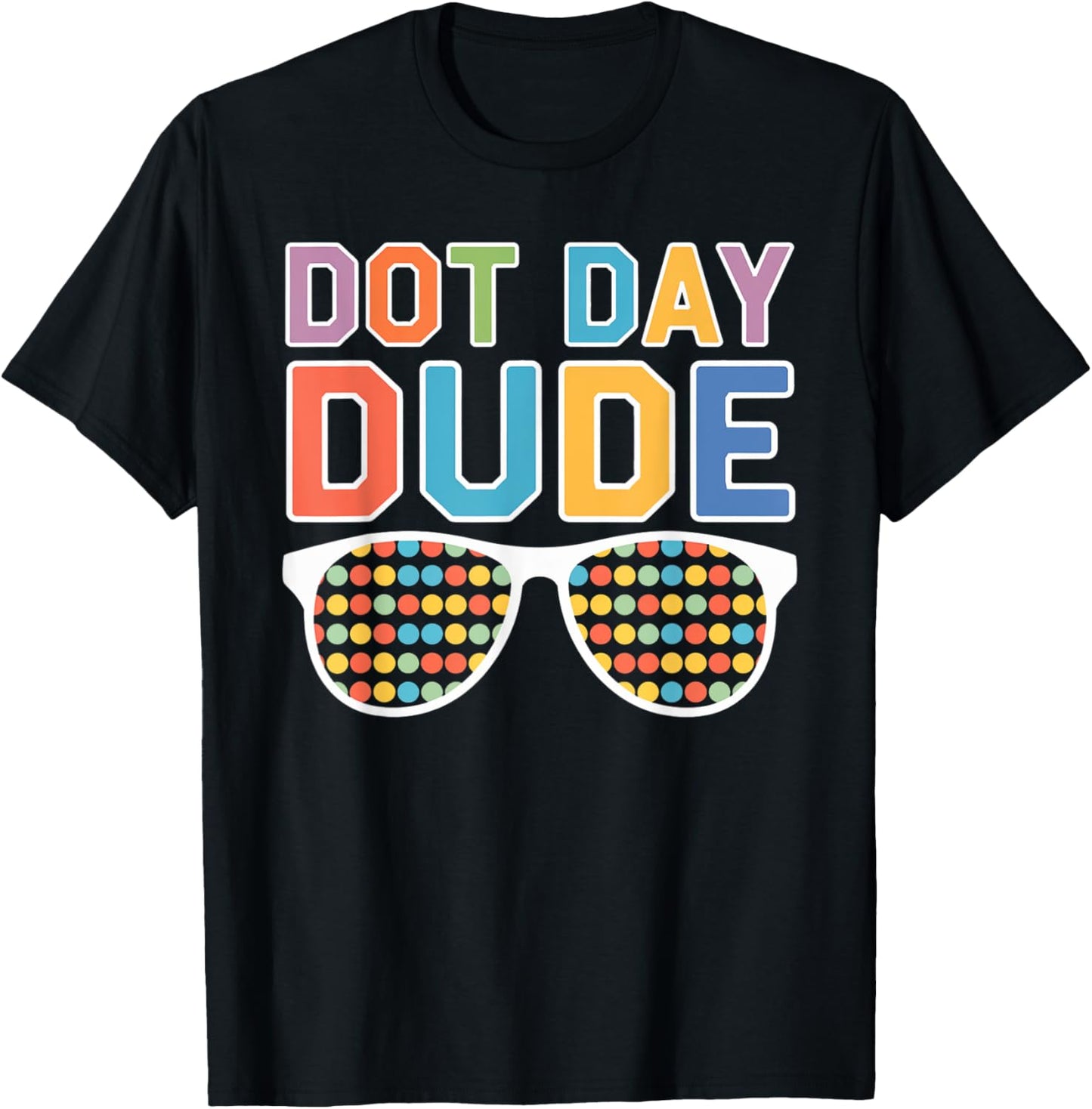 Dot Day Shirt for Kids Boys Girls Youths Dotted Dude Glasses T-Shirt - T-Shirt | Black