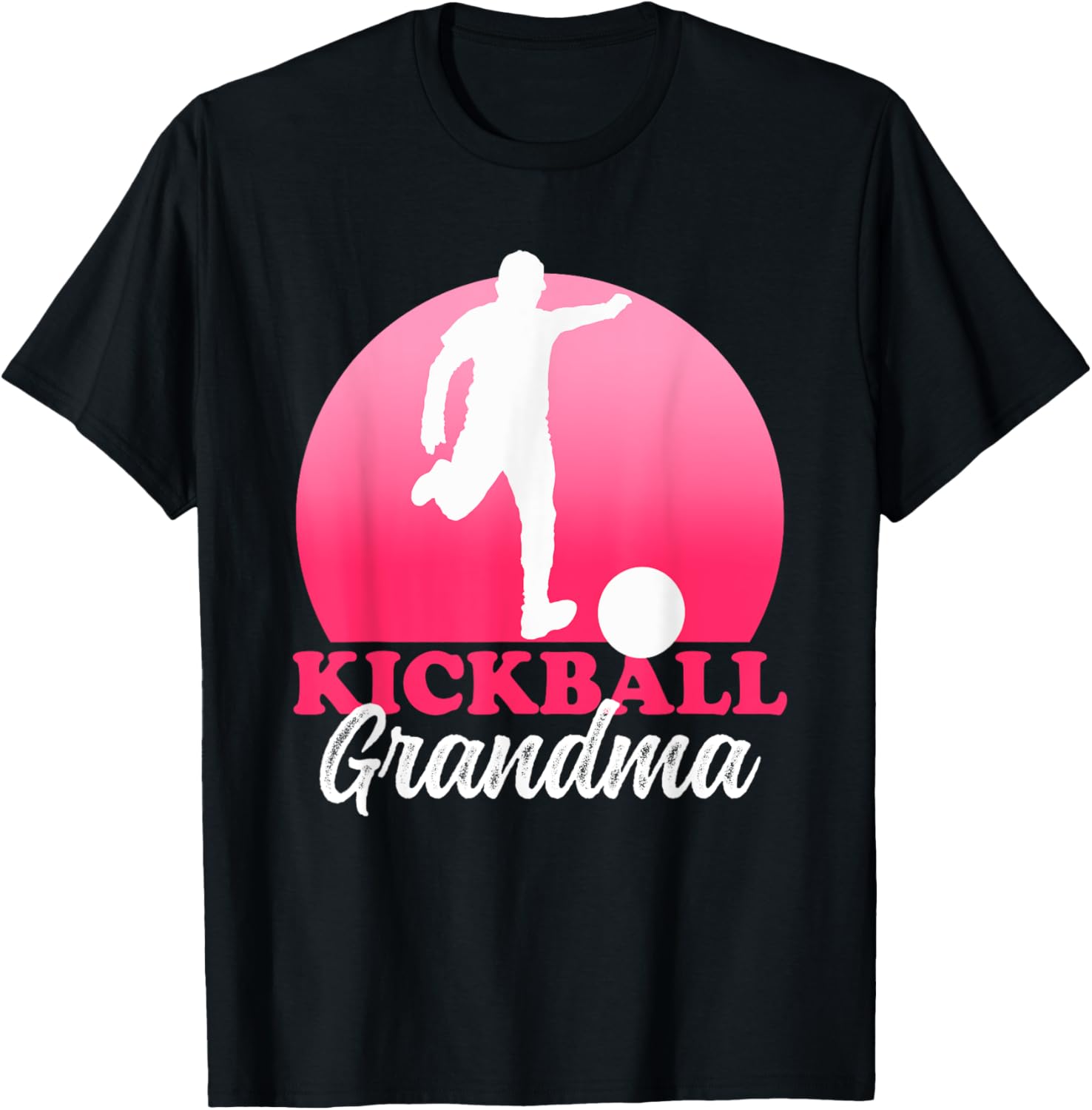 Kickball Grandma | Kickballer Player Kickball T-Shirt - T-Shirt | Black