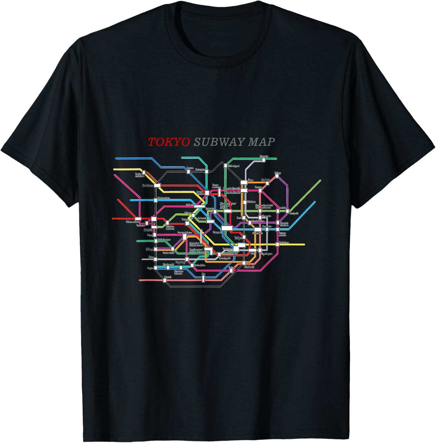 Tokyo Subway Map | Metro, Underground T-Shirt - T-Shirt | Black