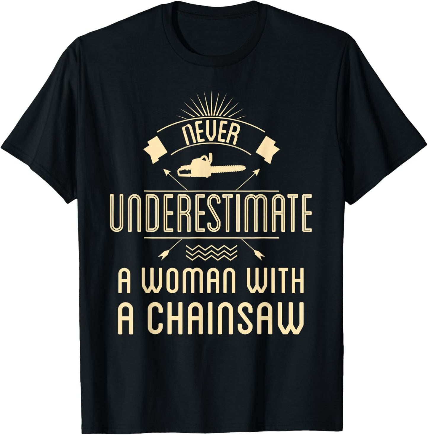 Female Arborist Women Chainsaw Girl Tree Trimmer Service T-Shirt - T-Shirt | Black