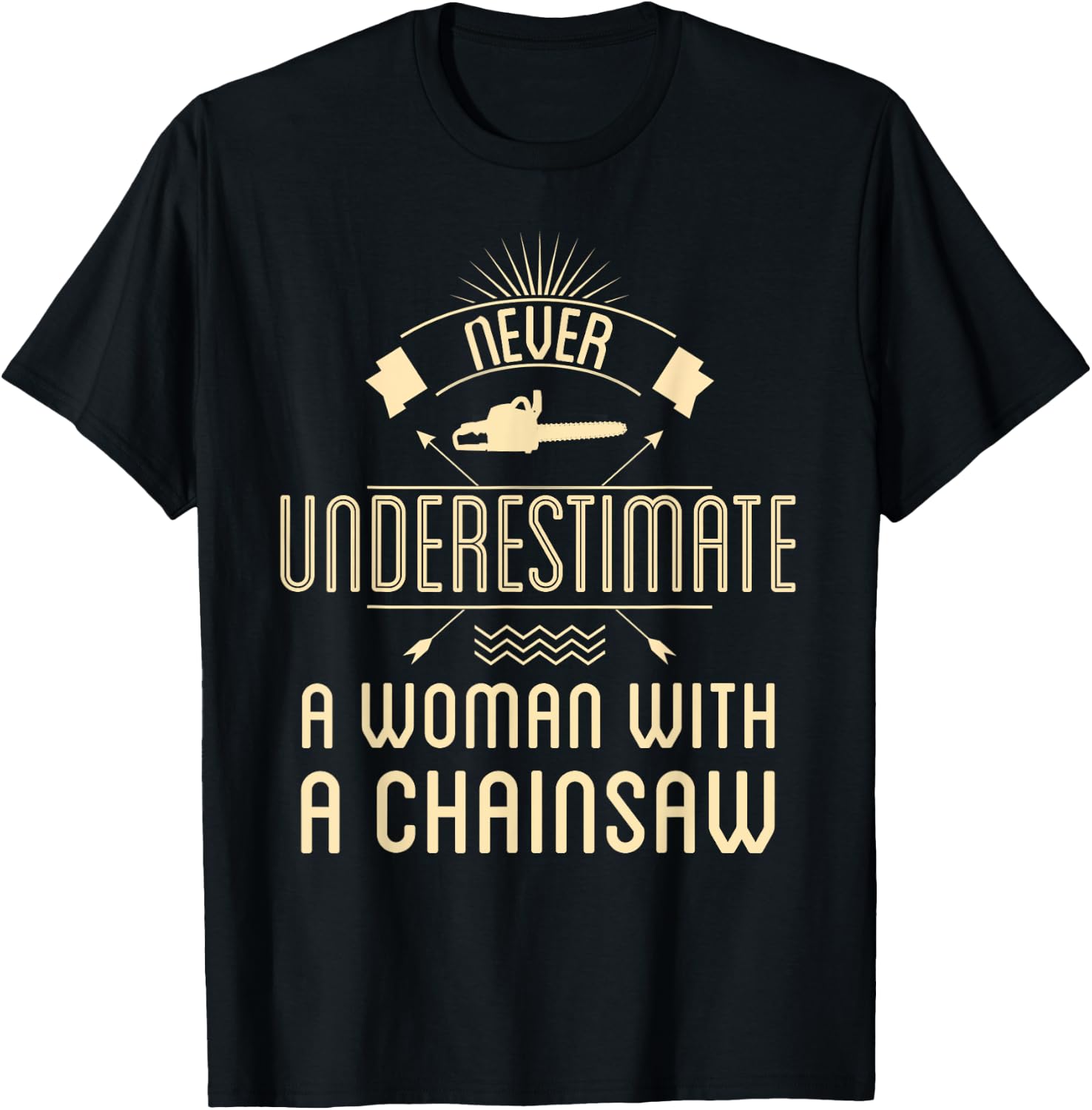 Female Arborist Women Chainsaw Girl Tree Trimmer Service T-Shirt - T-Shirt | Black
