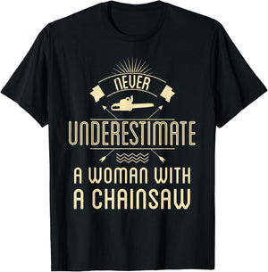 Female Arborist Women Chainsaw Girl Tree Trimmer Service T-Shirt - T-Shirt | Black