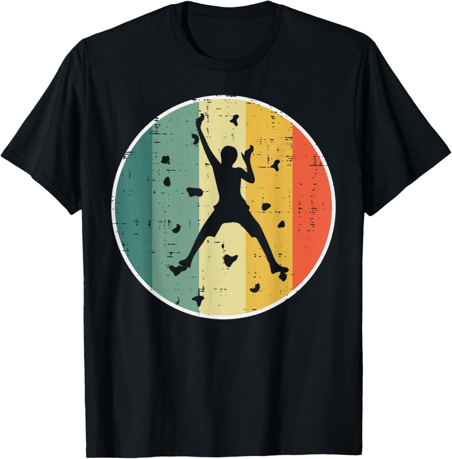 Wall Climbing Retro Rock Climber Bouldering Men Women Kids T-Shirt - T-Shirt | Black