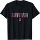Im A Survivor Leopard Retro Breast Cancer Awareness Women T-Shirt - T-Shirt | Black