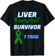 Liver Transplant First Anniversary One Year Survivor organ T-Shirt - T-Shirt | Black