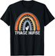 Funny Job Title Worker Vintage Rainbow Triage Nurse T-Shirt - T-Shirt | Black