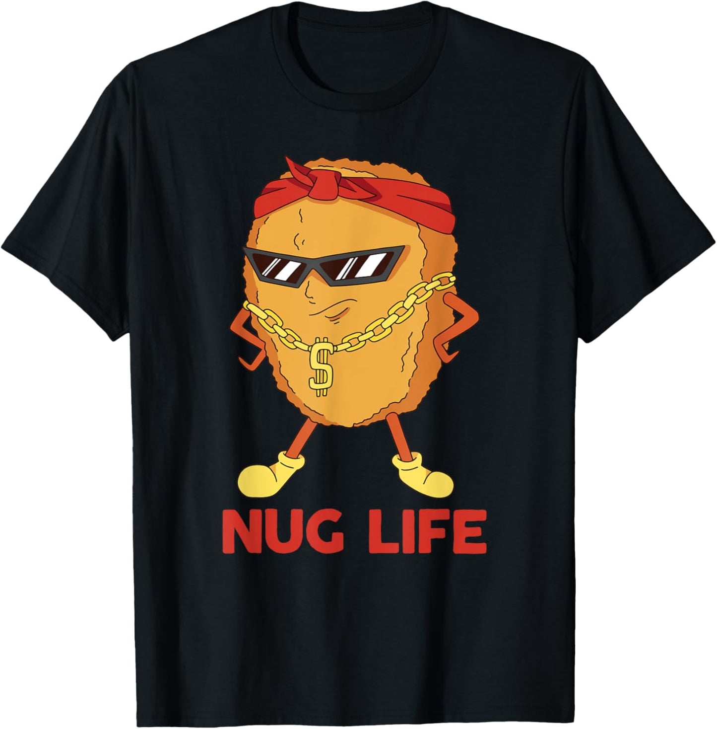 Funny Nugget Shirt Nug Life Of The Chicken Nugget T-Shirt - T-Shirt | Black