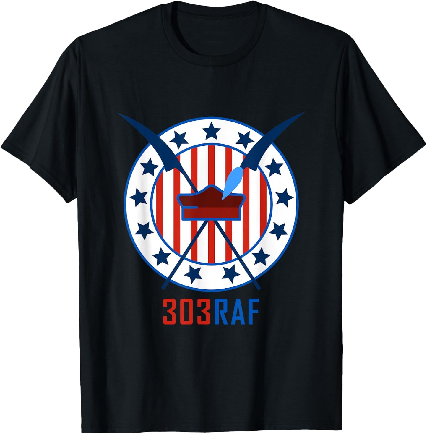 WWII RAF Dywizjon Kosciuszki 303 Poland Spitfire Squad T-Shirt - T-Shirt | Black