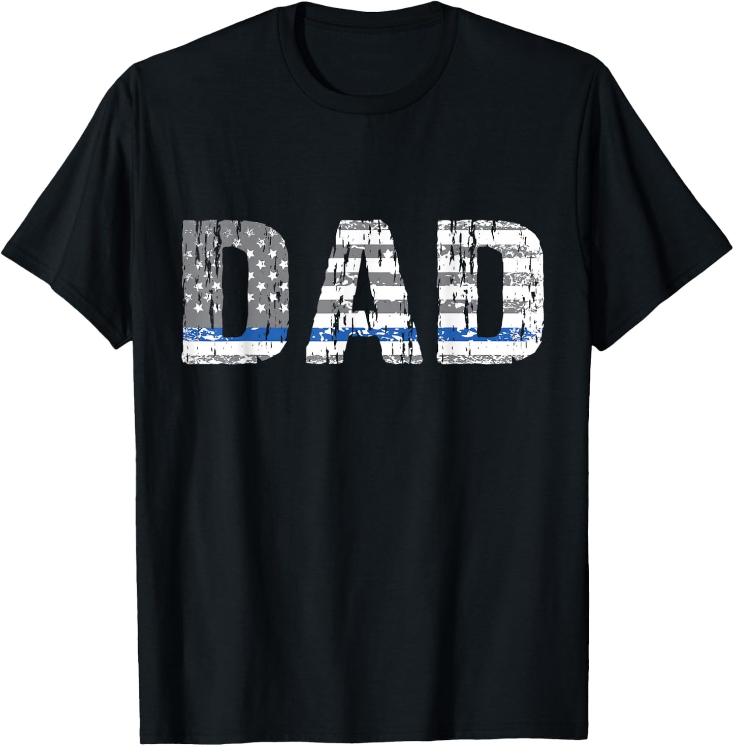 Thin Blue Line Police Dad Police Officer Supporter Father T-Shirt - T-Shirt | Black