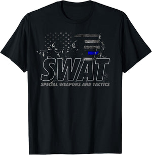 SWAT Special Weapons and Tactics Team Shirt, Police Officer T-Shirt - T-Shirt | Black