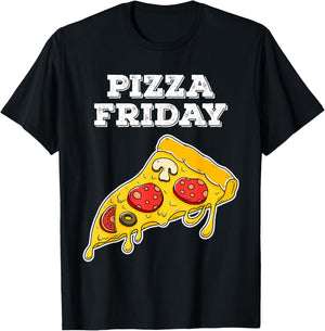 Pizza Friday for cheesy pizza fans T-Shirt - T-Shirt | Black
