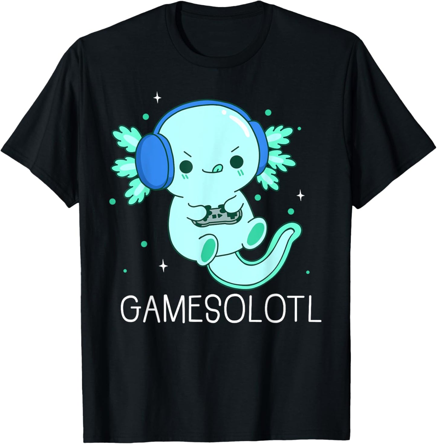 Kawaii Gamesolotl Axolotl Gamer Anime Gifts Boys Girls T-Shirt - T-Shirt | Black