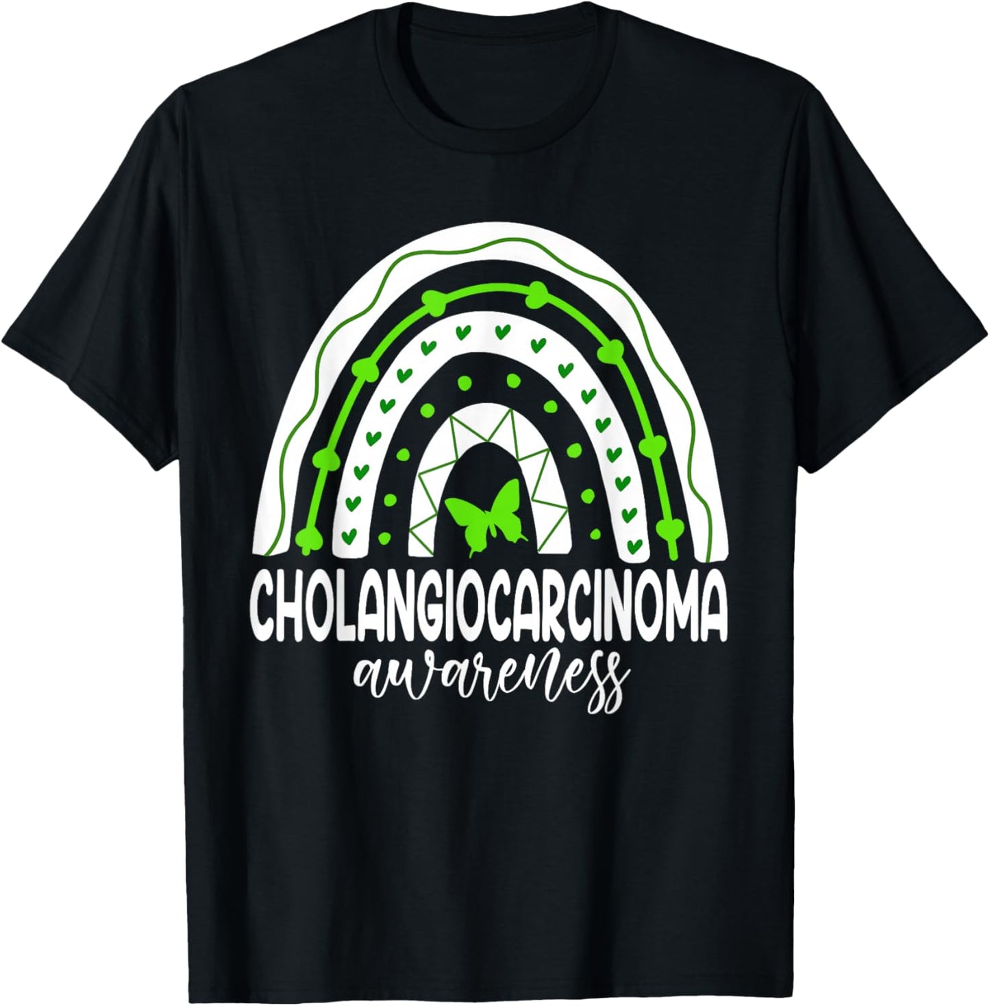 We wear Green Rainbow For Cholangiocarcinoma Awareness T-Shirt - T-Shirt | Black