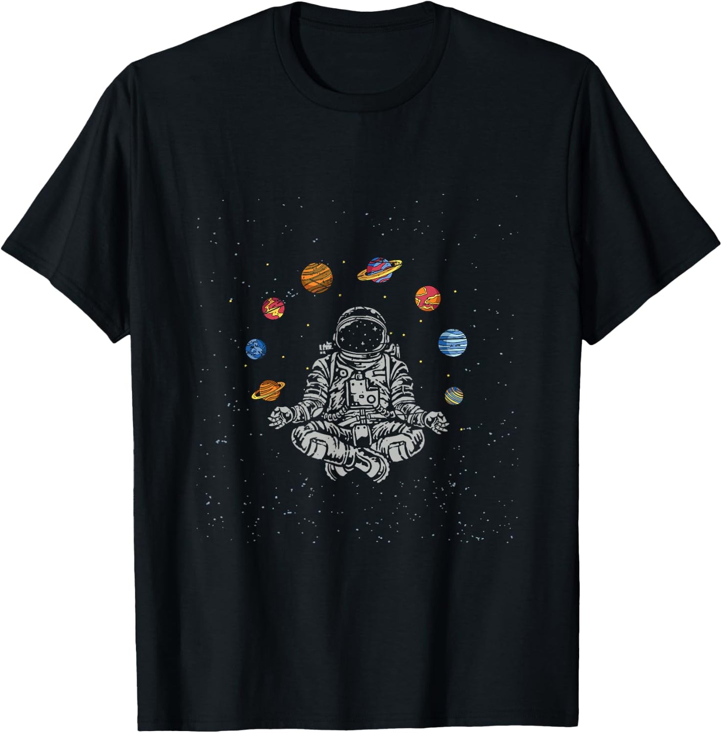 Planets Space Travel Astronomy Astronaut T-Shirt - T-Shirt | Black
