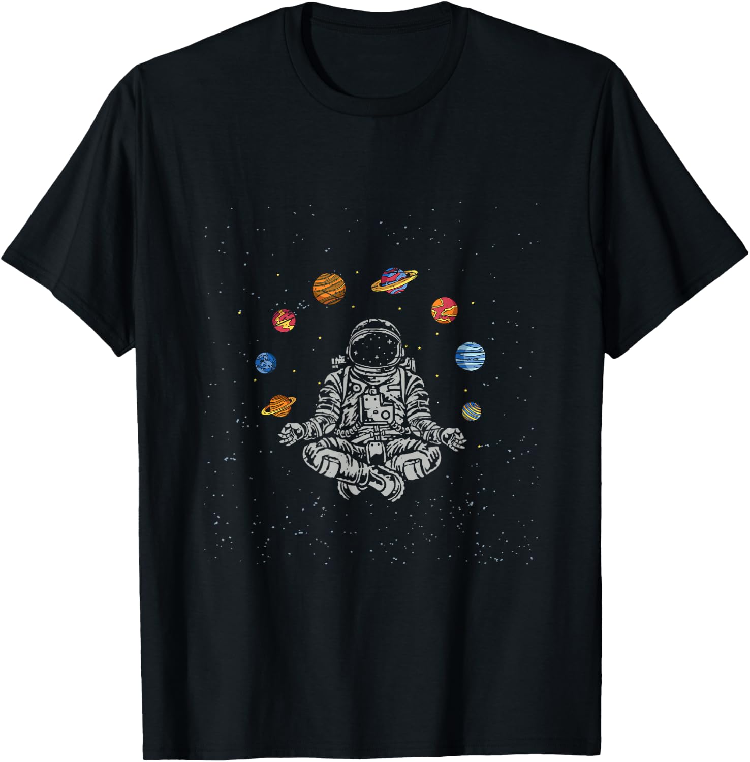 Planets Space Travel Astronomy Astronaut T-Shirt - T-Shirt | Black