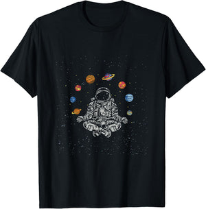 Planets Space Travel Astronomy Astronaut T-Shirt - T-Shirt | Black