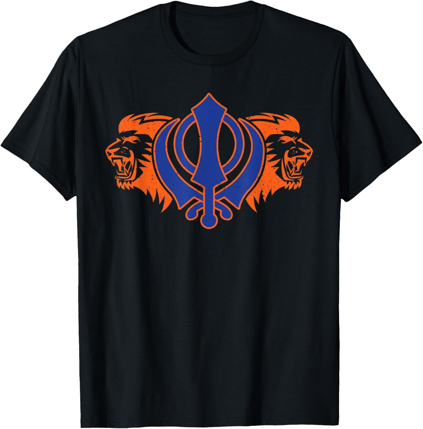Khanda lions kaur punjabi - sikhism sikh gift T-Shirt - T-Shirt | Black