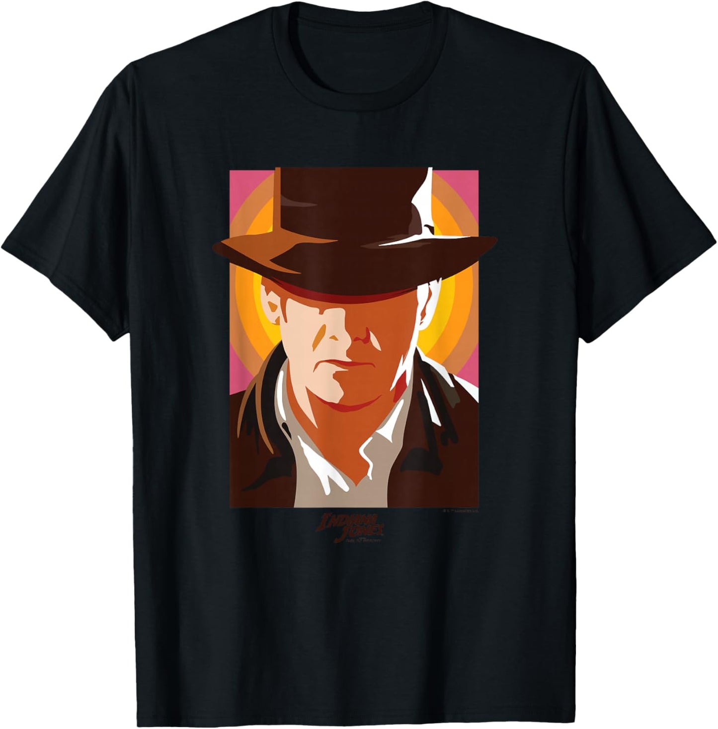 Indiana Jones and The Dial of Destiny Big Face Portrait T-Shirt - T-Shirt | Black