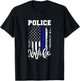 Police Wife Shirt Police Officer Wife Gift American Flag T-Shirt - T-Shirt | Black
