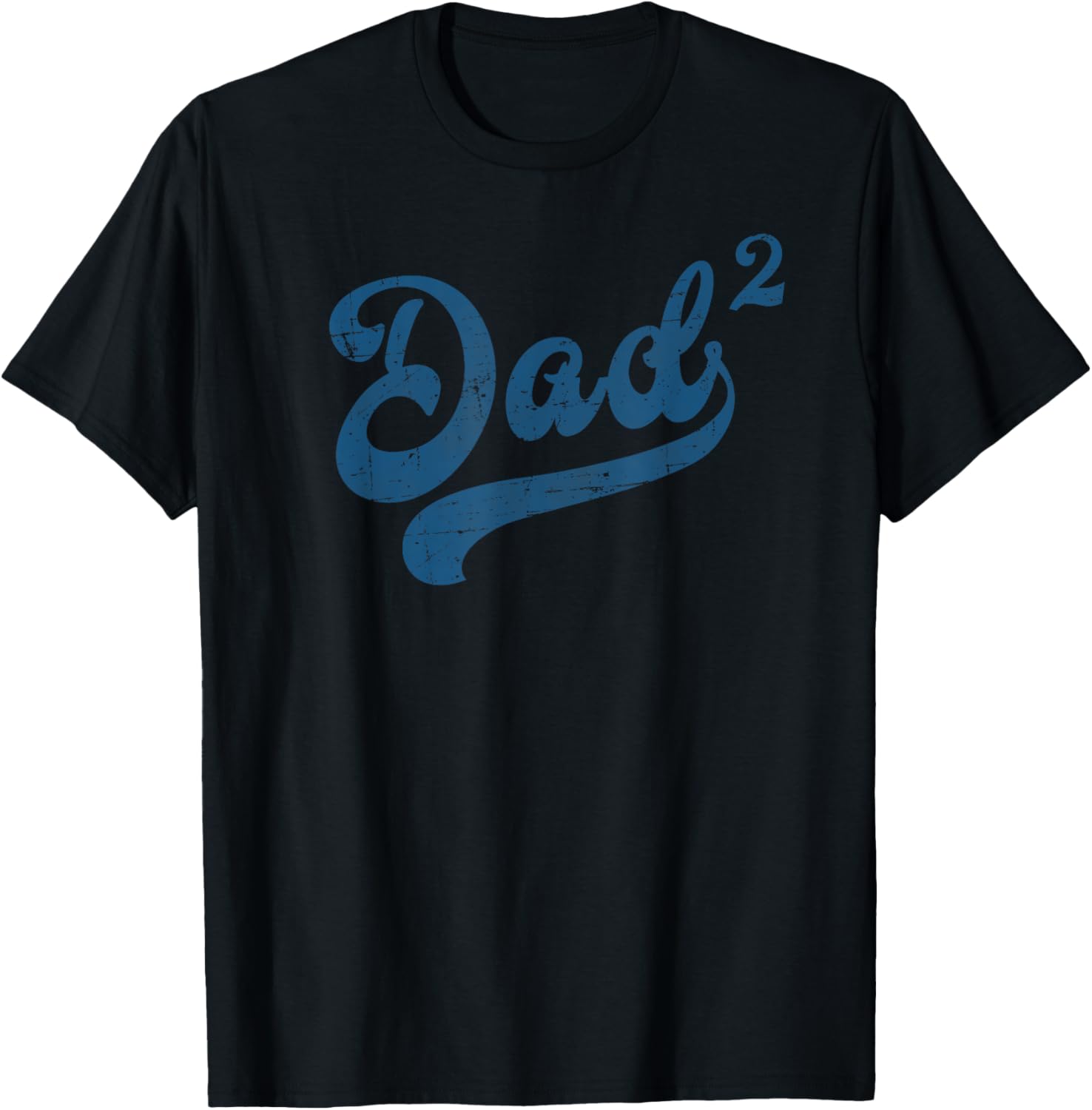 Dad2 Squared Vintage Father's Day Daddy of 2 Kids Father T-Shirt - T-Shirt | Black