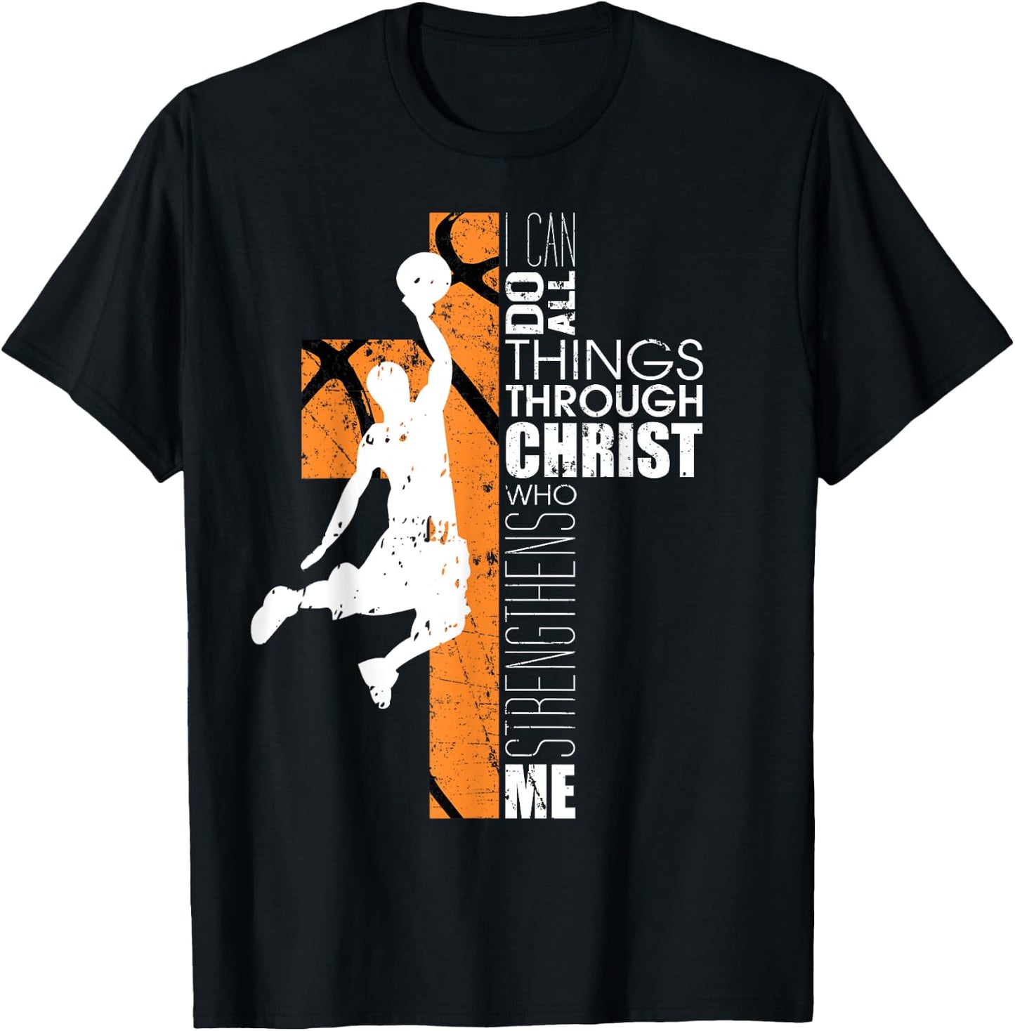 Christian Basketball Shirts Men Women Kids Cross Gifts Youth T-Shirt - T-Shirt | Black
