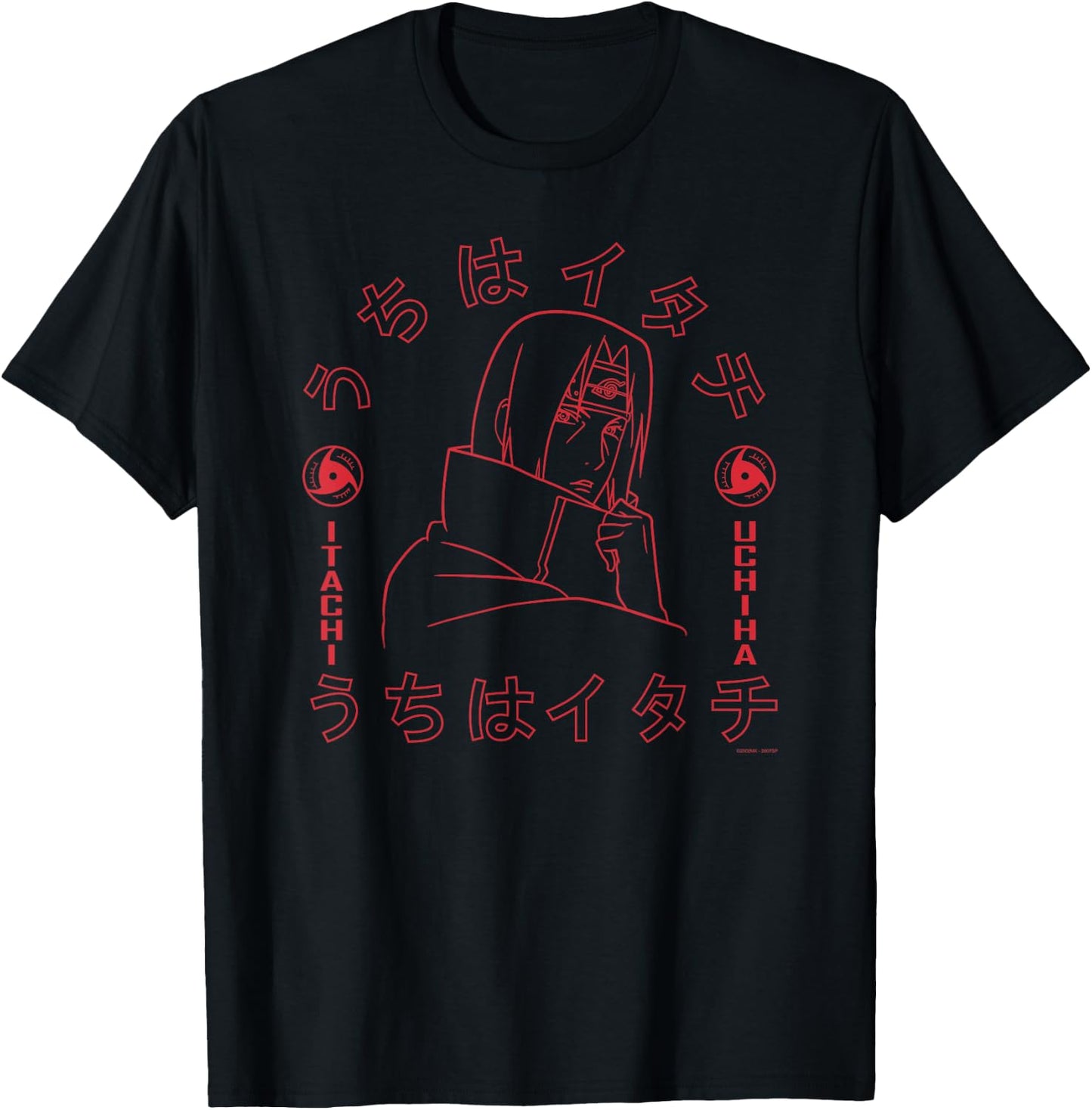 Naruto Shippuden Itachi of the Sharingan Short Sleeve T-Shirt - T-Shirt | Black
