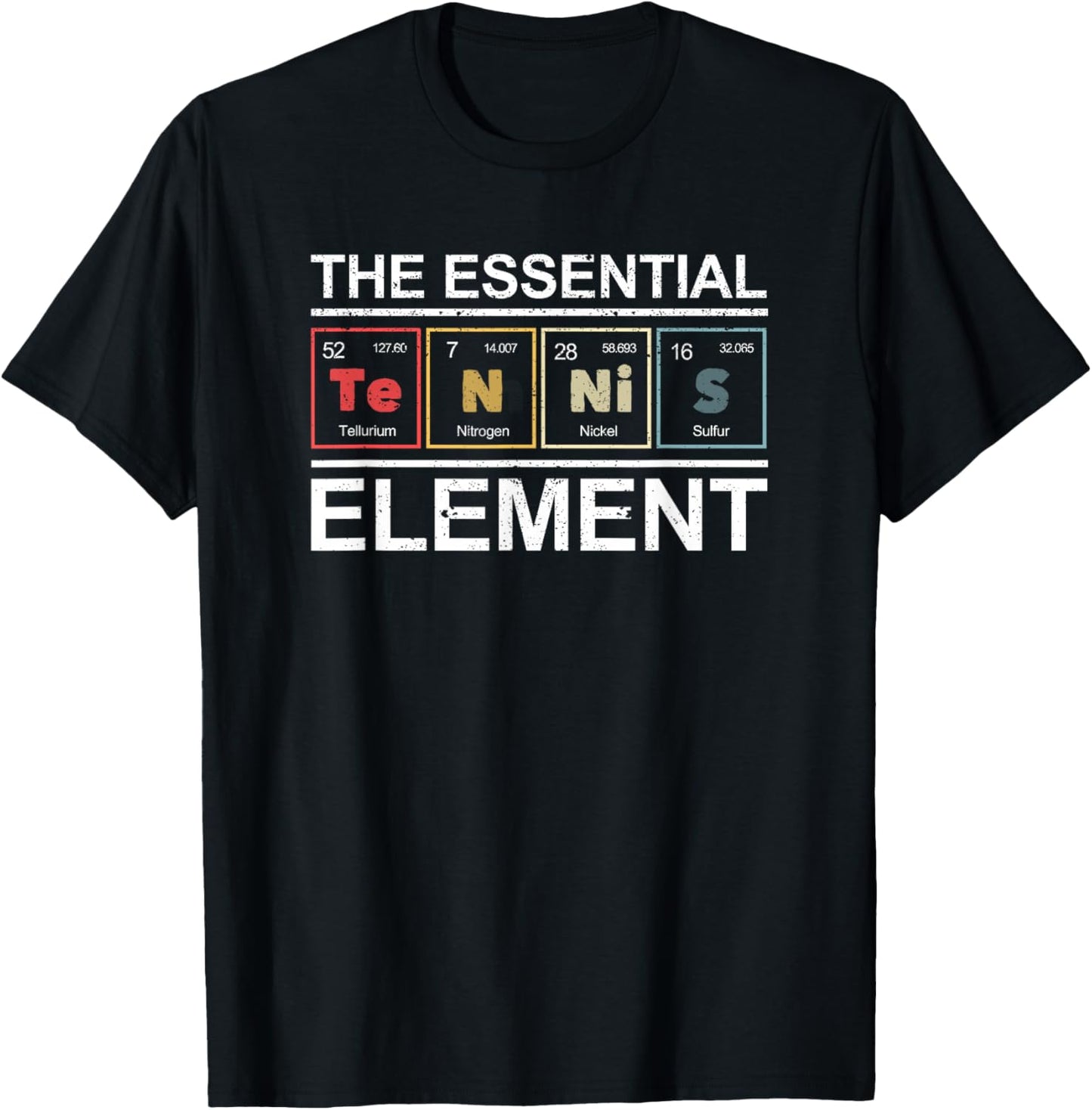 Tennis The Essential Element Chemistry Periodic Table System T-Shirt - T-Shirt | Black
