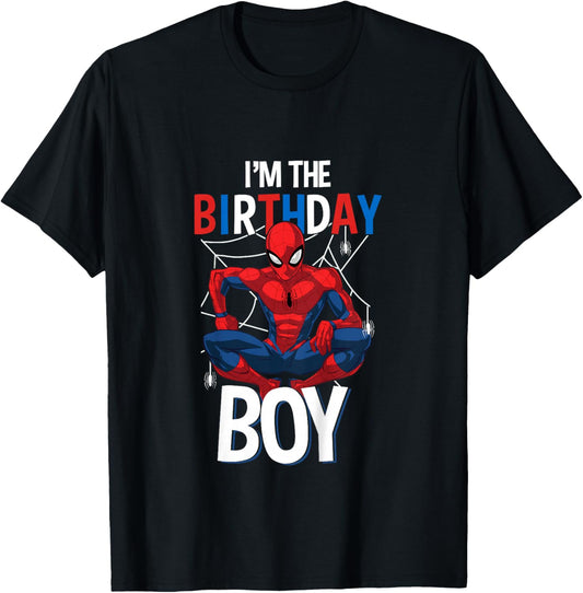 Kids Marvel Comics Spider-Man Classic I'm The Birthday Boy T-Shirt - T-Shirt | Black