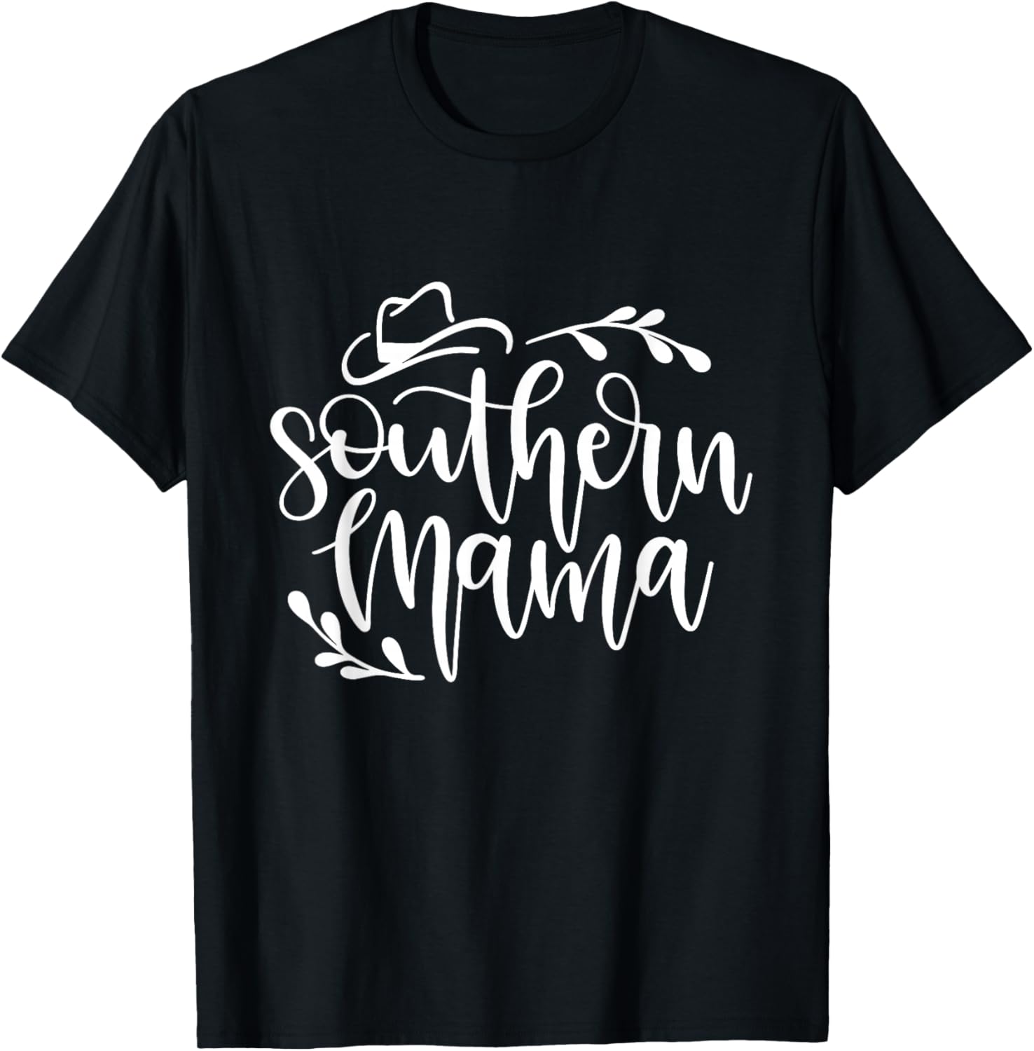 Southern Mama Cowboy Hat Funny Southern Mom T-Shirt - T-Shirt | Black