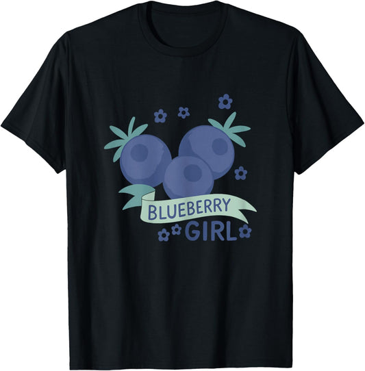 Niedliches Kawaii-Blaubeer-Mädchen, Cottagecore, ästhetisch T-Shirt - T-Shirt | Black
